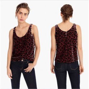 J.Crew Rose Leopard Print Velvet Tank Top